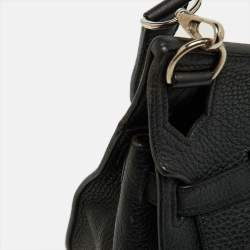 Hermes Black Taurillion Clemence Leather Palladium Finish Jypsiere 28 Bag