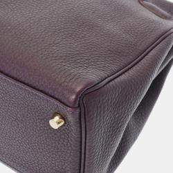 HERMES Kelly 32 Inner Stitch Cassis □Q Engraved (around 2013) Women's Taurillon Clemence Bag