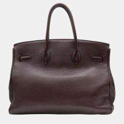 Pre Owned Hermès Birkin 35 in Raisin Clemence Leather with PHW Bag