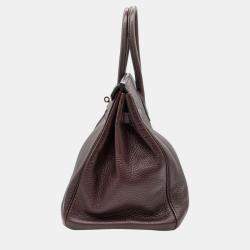 Pre Owned Hermès Birkin 35 in Raisin Clemence Leather with PHW Bag