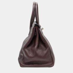 Pre Owned Hermès Birkin 35 in Raisin Clemence Leather with PHW Bag