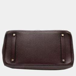 Pre Owned Hermès Birkin 35 in Raisin Clemence Leather with PHW Bag