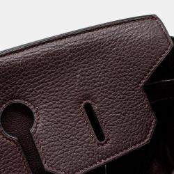 Pre Owned Hermès Birkin 35 in Raisin Clemence Leather with PHW Bag