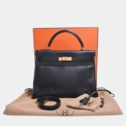 Pre Owned HERMES Togo Kelly 32 Handbag Black Ladies