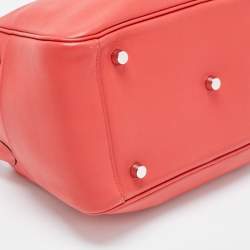 Hermes Rouge Casaque Swift Leather Palladium Finish Lindy 26 Bag