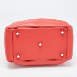 Hermes Rouge Casaque Swift Leather Palladium Finish Lindy 26 Bag