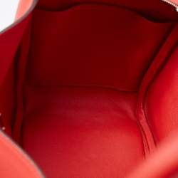 Hermes Rouge Casaque Swift Leather Palladium Finish Lindy 26 Bag