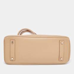 Pre Owned Hermes Biscuit Taurillon Clemence Leather Palladium Finish Shoulder Birkin ll JPG 42 Bag