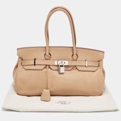 Pre Owned Hermes Biscuit Taurillon Clemence Leather Palladium Finish Shoulder Birkin ll JPG 42 Bag