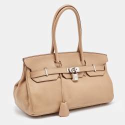 Pre Owned Hermes Biscuit Taurillon Clemence Leather Palladium Finish Shoulder Birkin ll JPG 42 Bag