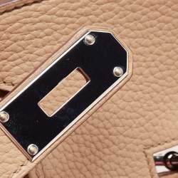 Pre Owned Hermes Biscuit Taurillon Clemence Leather Palladium Finish Shoulder Birkin ll JPG 42 Bag