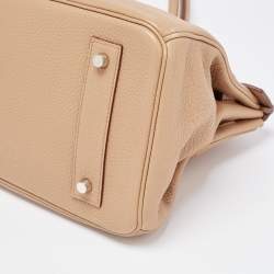Pre Owned Hermes Biscuit Taurillon Clemence Leather Palladium Finish Shoulder Birkin ll JPG 42 Bag
