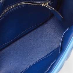 Hermes Bleu Paradis/Saphir Swift Leather Palladium Hardware Mini Berline Bag