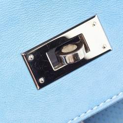 Hermes Bleu Paradis/Saphir Swift Leather Palladium Hardware Mini Berline Bag