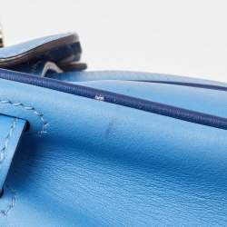 Hermes Bleu Paradis/Saphir Swift Leather Palladium Hardware Mini Berline Bag