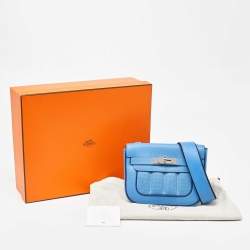 Hermes Bleu Paradis/Saphir Swift Leather Palladium Hardware Mini Berline Bag