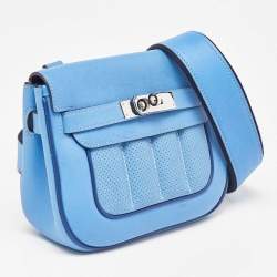 Hermes Bleu Paradis/Saphir Swift Leather Palladium Hardware Mini Berline Bag