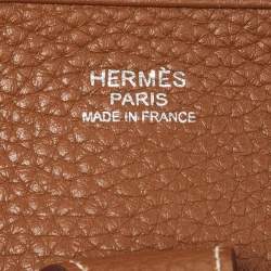 Hermes Gold Clemence Leather Evelyne III PM Bag