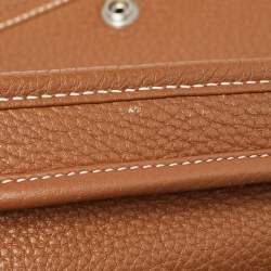 Hermes Gold Clemence Leather Evelyne III PM Bag