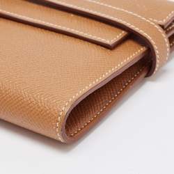 Hermes Gold Epsom Leather Kelly Classic Wallet
