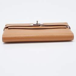 Hermes Gold Epsom Leather Kelly Classic Wallet