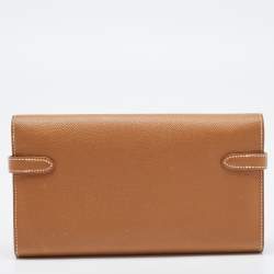 Hermes Gold Epsom Leather Kelly Classic Wallet