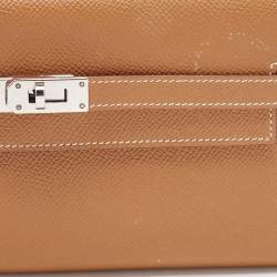 Hermes Gold Epsom Leather Kelly Classic Wallet