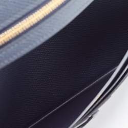Hermes Bleu Indigo Epsom Leather Gold Finish Bearn Wallet