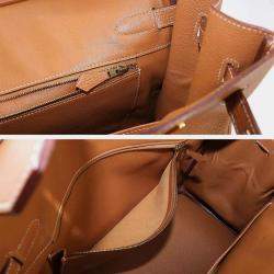 Pre Owned HERMES Birkin 35 Hand Bag Ardennes Natural F Stamp Gold Hardware