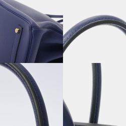 HERMES Birkin 35 Blue Ankle C stamp (circa 2018) Unisex Taurillon Clemence Handbag Hermes Bag