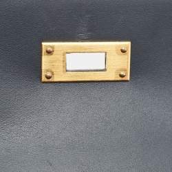 Hermes Bleu Obscure/Rouge H Sombrero Leather Brushed Gold Finish Kelly Sellier 28 Bag