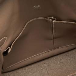 Hermes Taupe Grey Taurillon Clemence Leather Palladium Finish Jypsiere 34 Bag