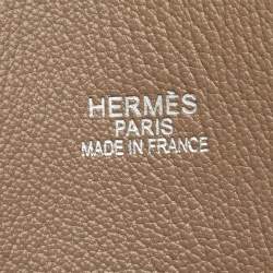 Hermes Taupe Grey Taurillon Clemence Leather Palladium Finish Jypsiere 34 Bag