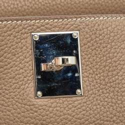 Hermes Taupe Grey Taurillon Clemence Leather Palladium Finish Jypsiere 34 Bag