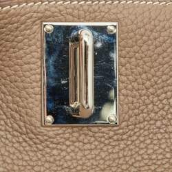 Hermes Taupe Grey Taurillon Clemence Leather Palladium Finish Jypsiere 34 Bag