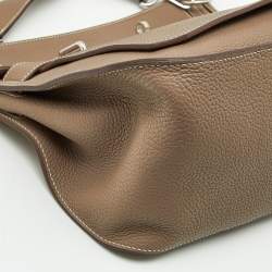 Hermes Taupe Grey Taurillon Clemence Leather Palladium Finish Jypsiere 34 Bag