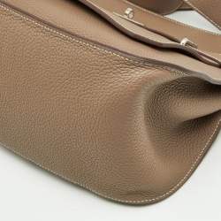 Hermes Taupe Grey Taurillon Clemence Leather Palladium Finish Jypsiere 34 Bag