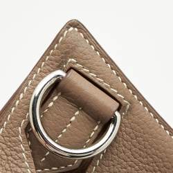 Hermes Taupe Grey Taurillon Clemence Leather Palladium Finish Jypsiere 34 Bag