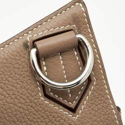 Hermes Taupe Grey Taurillon Clemence Leather Palladium Finish Jypsiere 34 Bag