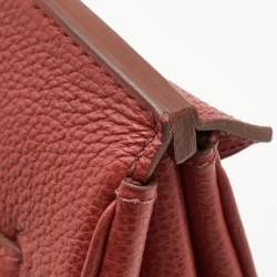 Hermes Rouge Garance Togo Leather Palladium Finish Birkin 35 Bag