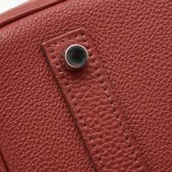 Hermes Rouge Garance Togo Leather Palladium Finish Birkin 35 Bag