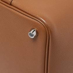 Hermes Gold/Bleu Du Nord/Rouge H Epsom Leather Picotin Lock Tressage PM Bag