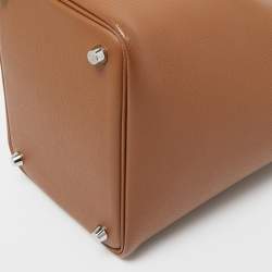Hermes Gold/Bleu Du Nord/Rouge H Epsom Leather Picotin Lock Tressage PM Bag