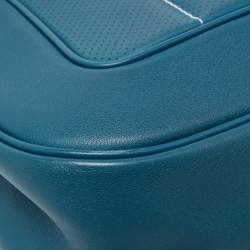 Pre Owned Hermes  Bleu Thalassa Swift Leather Palladium Finish Berline 28 Bag