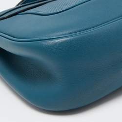 Pre Owned Hermes  Bleu Thalassa Swift Leather Palladium Finish Berline 28 Bag