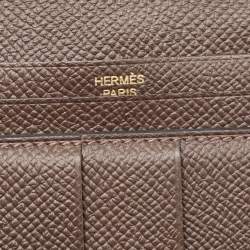 Pre Owned Hermés Chocolat Epsom Leather Bearn Gusset Wallet