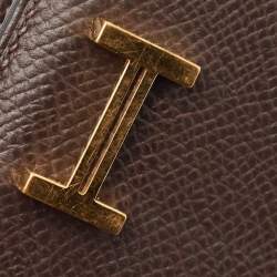 Pre Owned Hermés Chocolat Epsom Leather Bearn Gusset Wallet