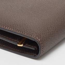 Pre Owned Hermés Chocolat Epsom Leather Bearn Gusset Wallet