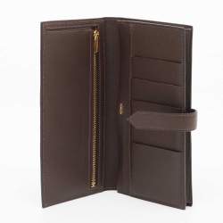 Pre Owned Hermés Chocolat Epsom Leather Bearn Gusset Wallet