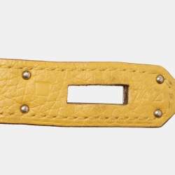 Hermes Jaune Togo Leather Palladium Finish Kelly Retourne 32 Bag